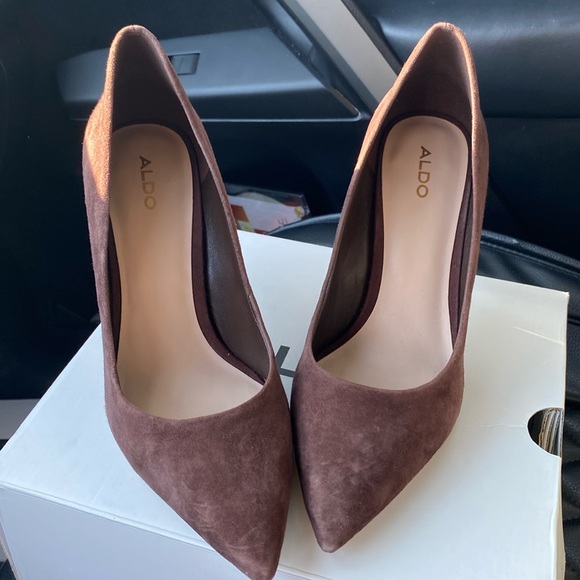 Aldo Brown 3 inch Ladies Pointy Toe Heals - Picture 1 of 3